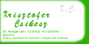 krisztofer csikesz business card